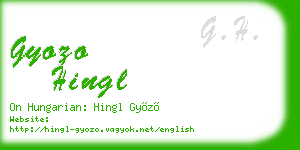 gyozo hingl business card